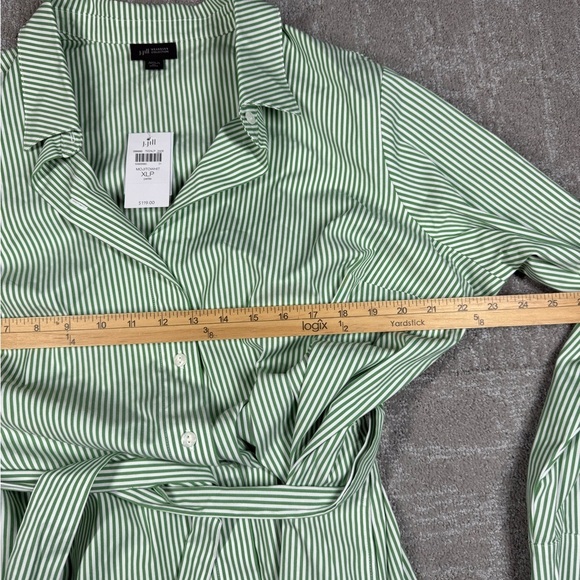 J. Jill Wearever Tie-Waist Button Down Long Sleeve Shirt Dress NWT Size XLP - Picture 3 of 6